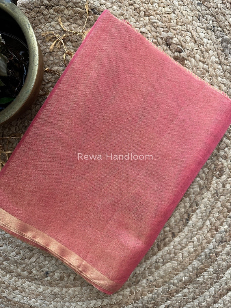 Maheshwari Onion Pink Tissue Saree TS019