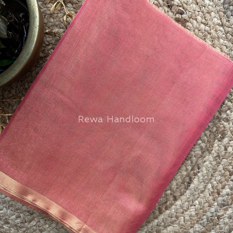 Maheshwari Onion Pink Tissue Saree TS019