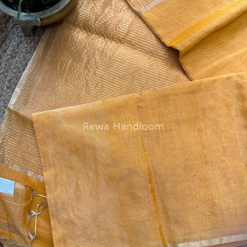 Maheshwari Golden Yellow Tissue Saree TS02