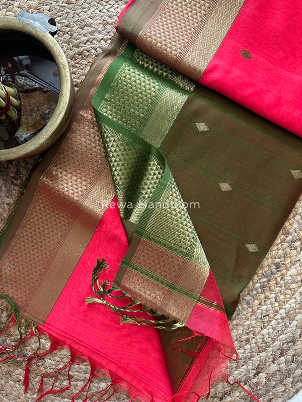 Zari Butti Maheshwari Saree