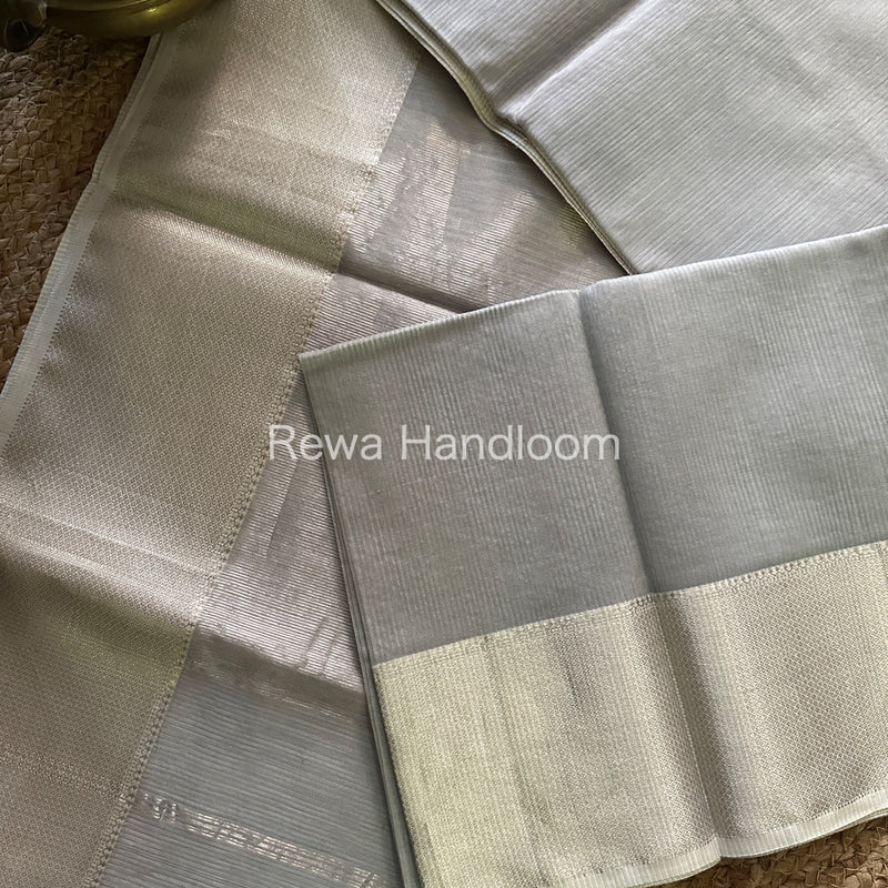 Maheshwari Grey Silver Zari Saree SS04