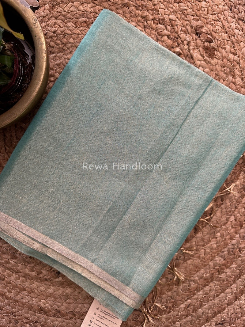 Maheshwari Sea Green Tissue Saree TS05