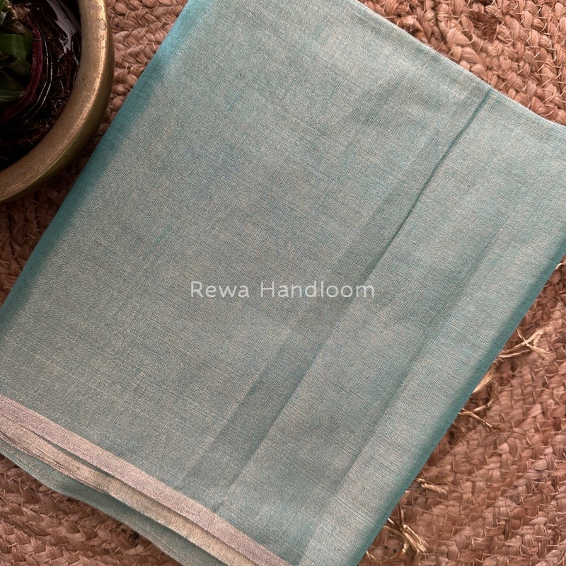Maheshwari Sea Green Tissue Saree TS05