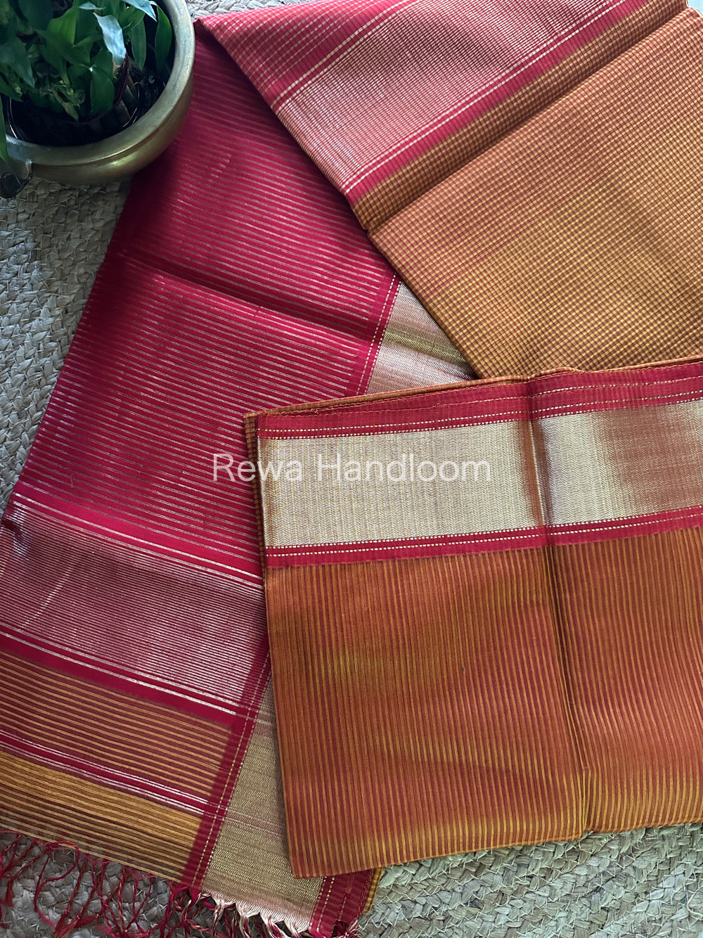 Maheshwari 75 Silk Orange Saree-SS05