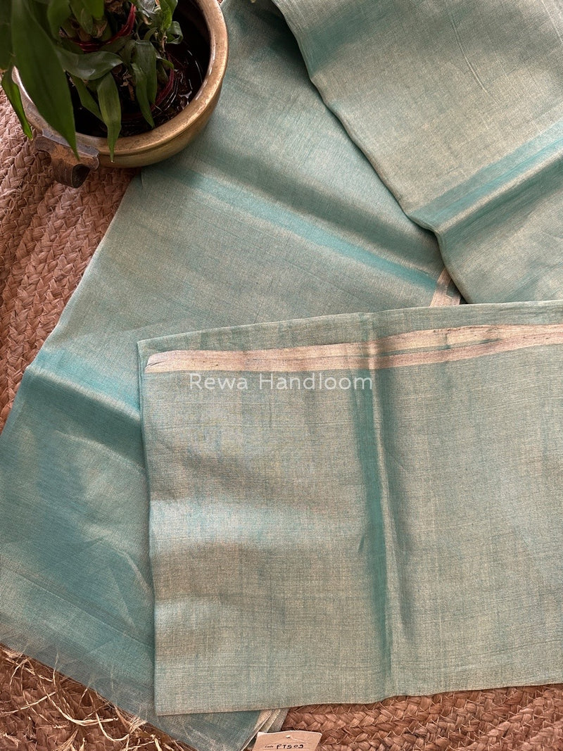 Maheshwari Sea Green Tissue Saree TS05