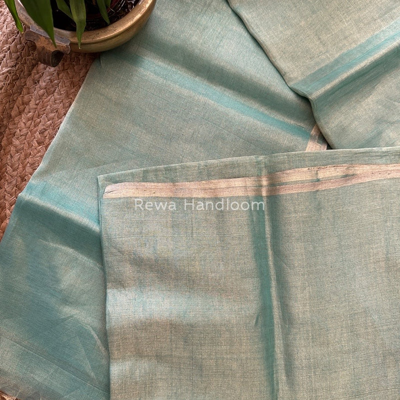 Maheshwari Sea Green Tissue Saree TS05