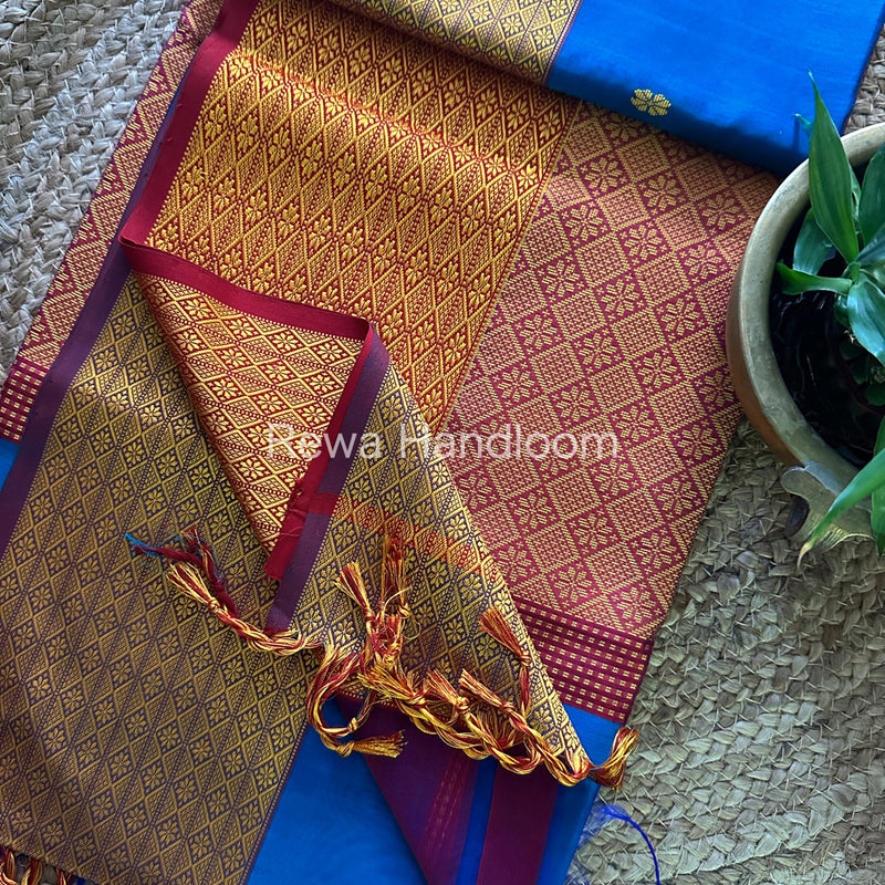 Maheshwari Rama Green Heavy Pallu Saree-RPS01
