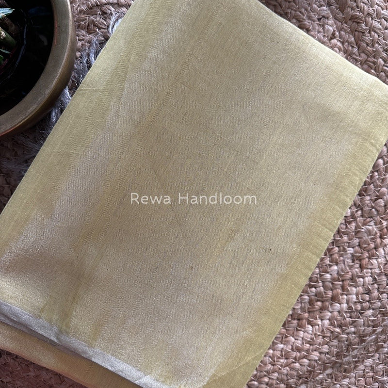 Maheshwari Lemon Yellow Silver Tissue Saree TSS018