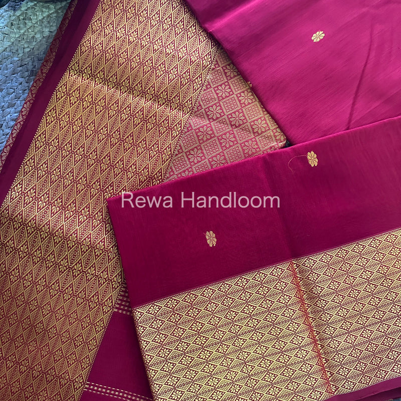 Maheshwari Red Heavy Pallu Saree-RPS03