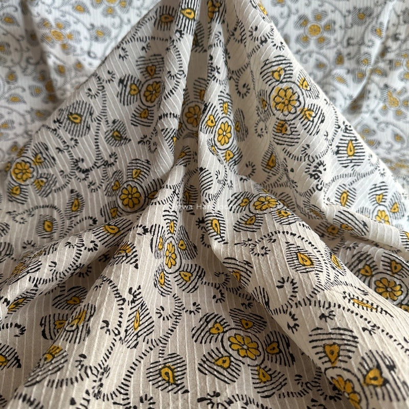 Cotton Handblock Print Fabric - 2.5 meter Cut