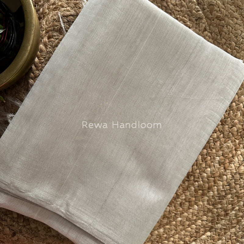 Maheshwari Off White Silver Tissue Saree TSS015
