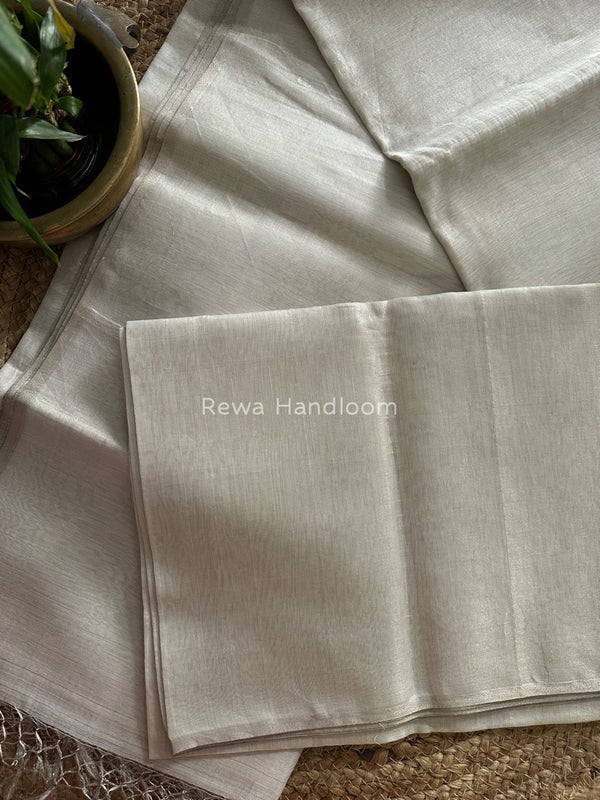Maheshwari Off White Silver Tissue Saree TSS015