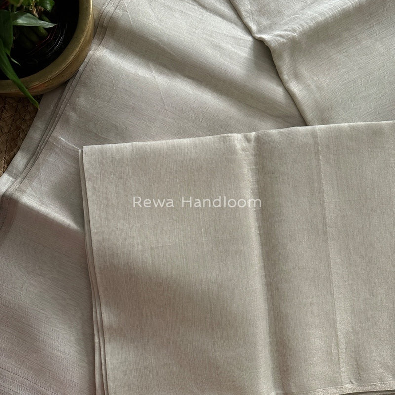 Maheshwari Off White Silver Tissue Saree TSS015