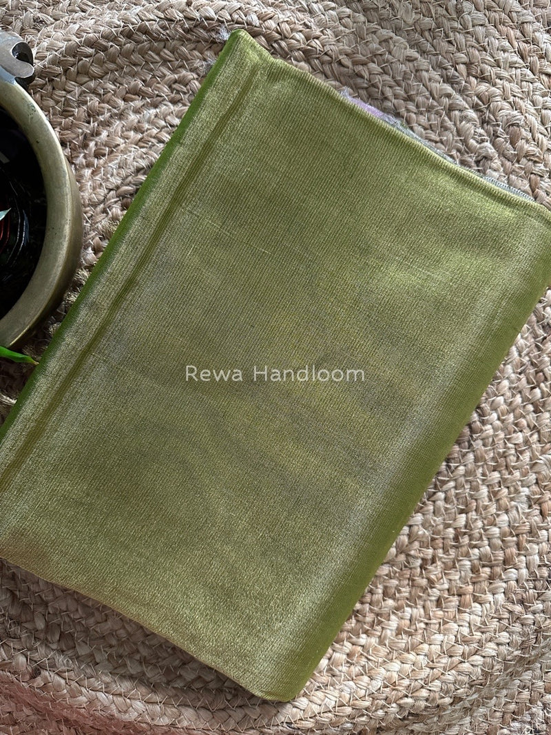 Maheshwari Green Silver Tissue Saree TSS014