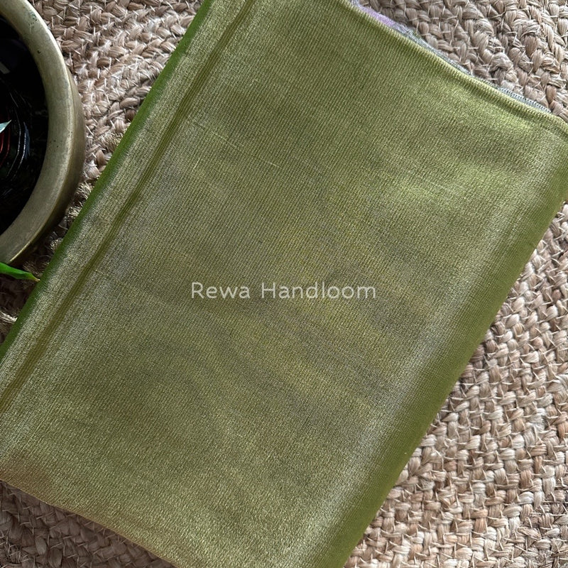 Maheshwari Green Silver Tissue Saree TSS014