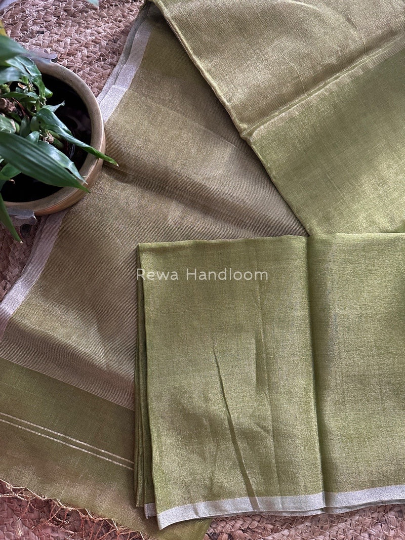 Maheshwari Green Silver Tissue Saree TSS014