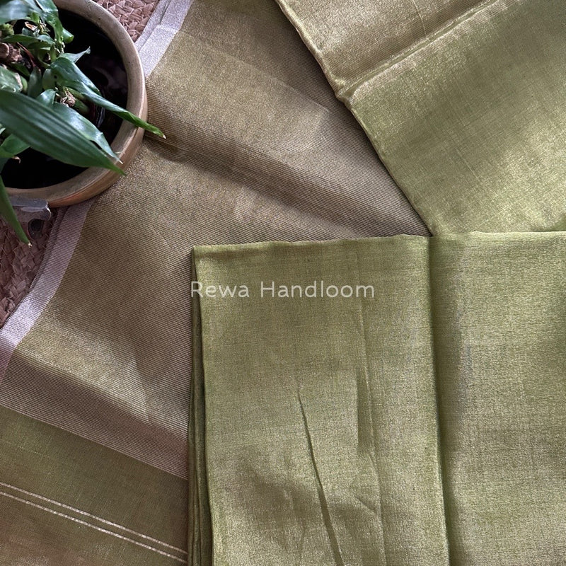 Maheshwari Green Silver Tissue Saree TSS014