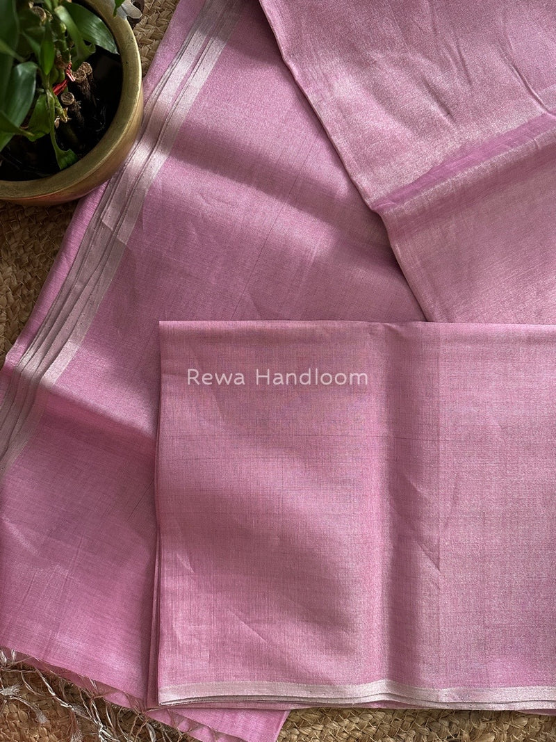 Maheshwari Baby Pink Silver Tissue Saree TSS02