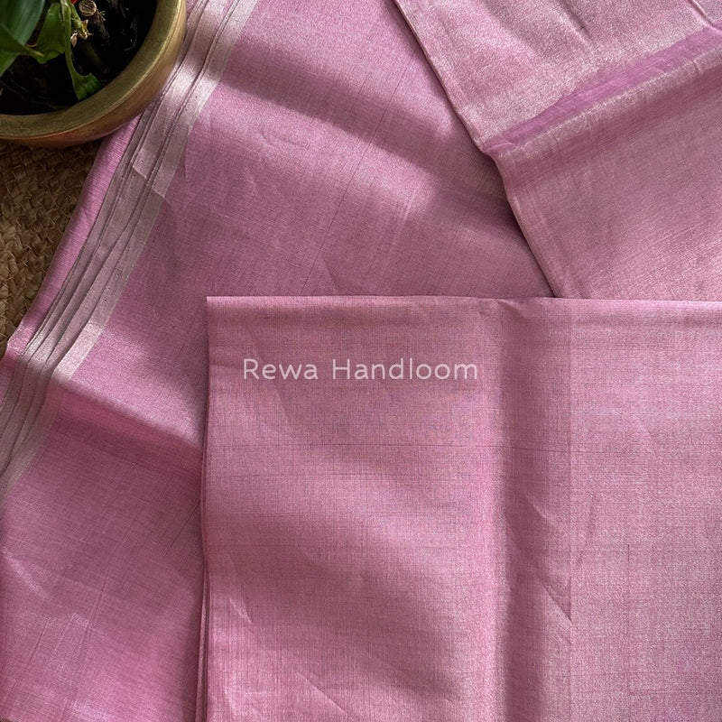 Maheshwari Baby Pink Silver Tissue Saree TSS02