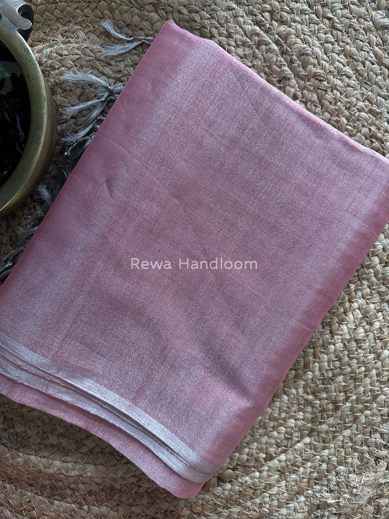 Maheshwari Baby Pink Silver Tissue Saree TSS013