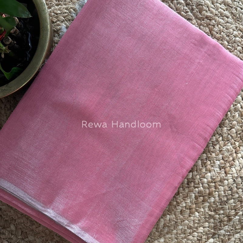 Maheshwari Baby Pink Silver Tissue Saree TSS011