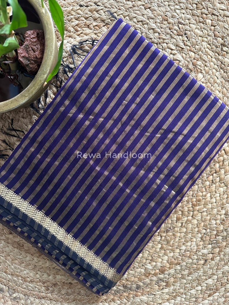 Maheshwari Purple Tissue Silk Saree TZLS014