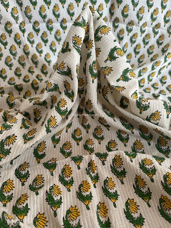 Cotton Handblock Print Fabric - 2.5 meter Cut