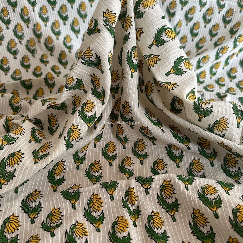 Cotton Handblock Print Fabric - 2.5 meter Cut