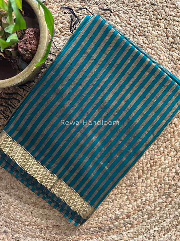 Maheshwari Green Tissue Silk Saree TZLS015