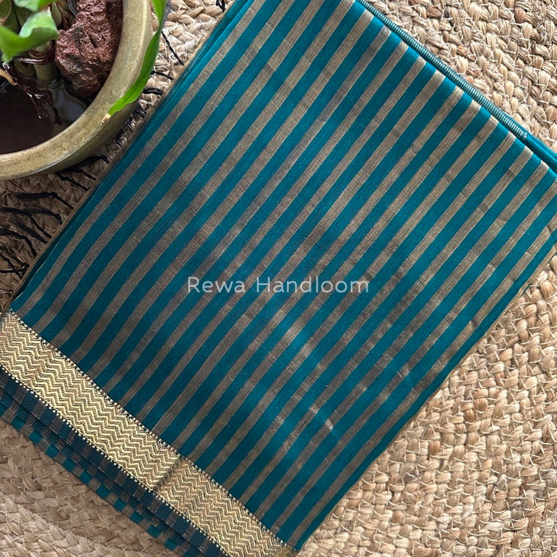 Maheshwari Green Tissue Silk Saree TZLS015
