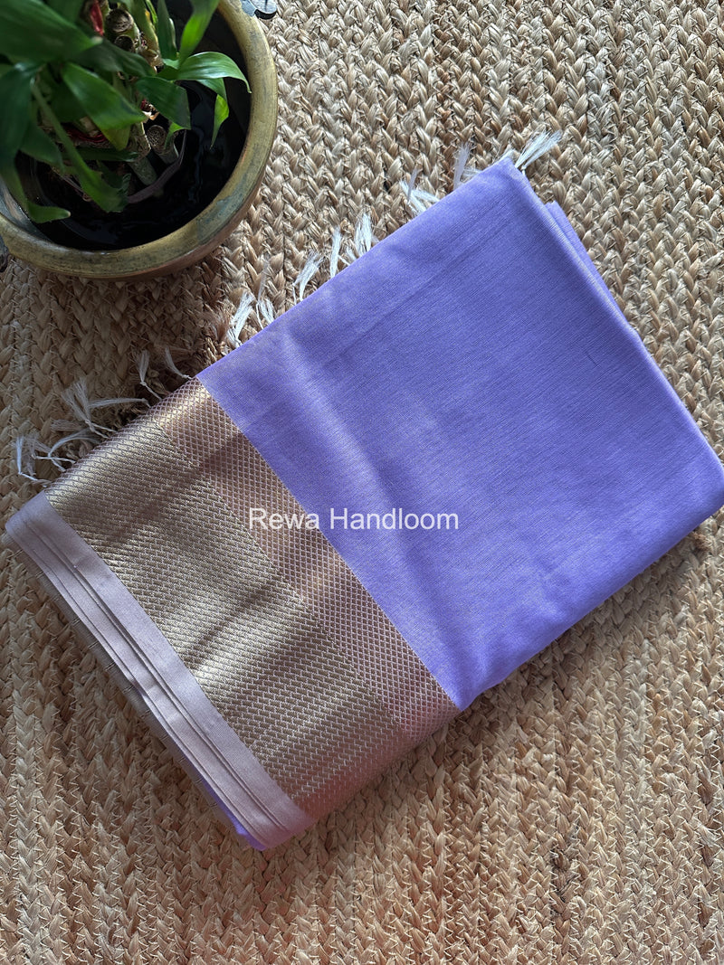 Maheshwari Lavender Resham Thread Border Saree RTS082