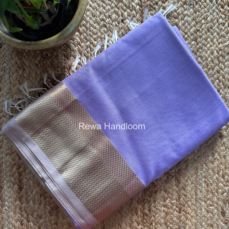 Maheshwari Lavender Resham Thread Border Saree RTS082