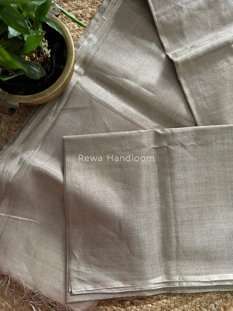 Maheshwari Beige Silver Tissue Saree TSS09