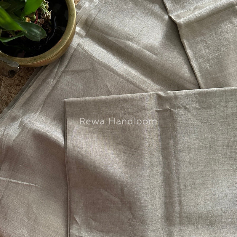 Maheshwari Beige Silver Tissue Saree TSS09