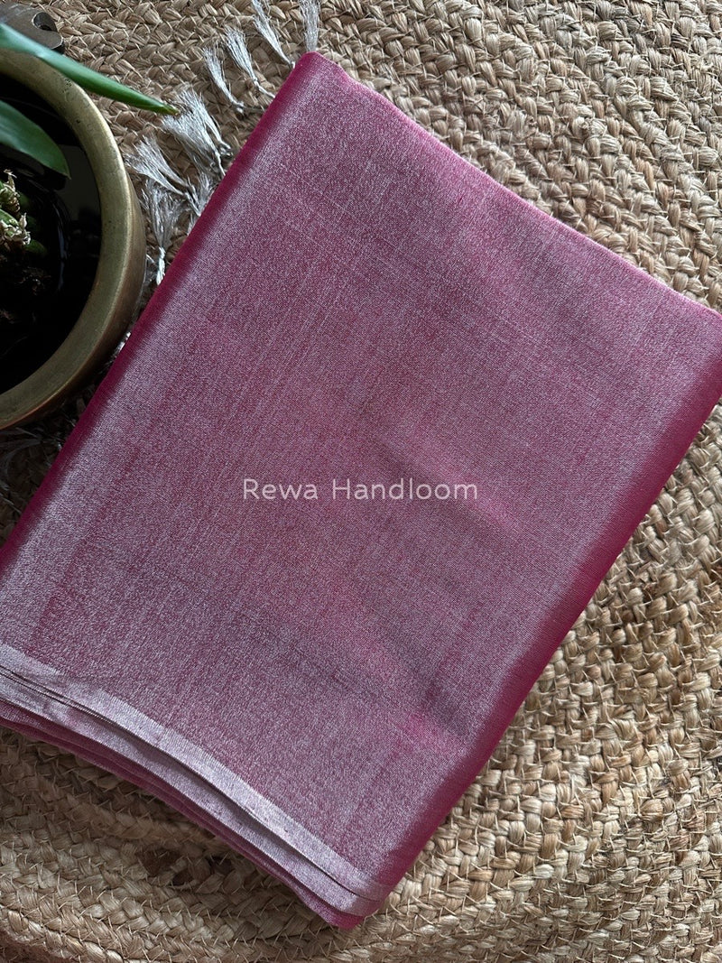 Maheshwari Rani Pink Silver Tissue Saree TSS08