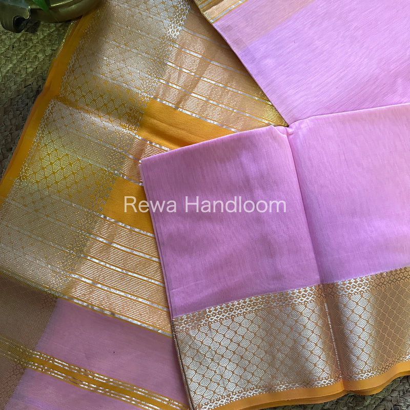 Maheshwari Lavendar Silver Zari Saree SGB19