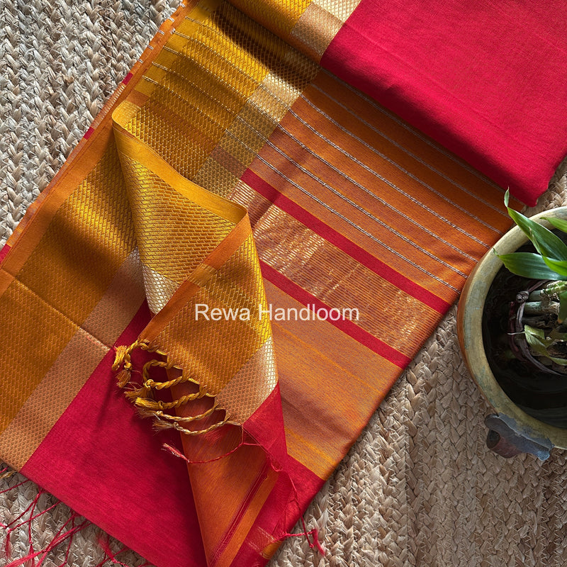Maheshwari Resham Thread Border Saree