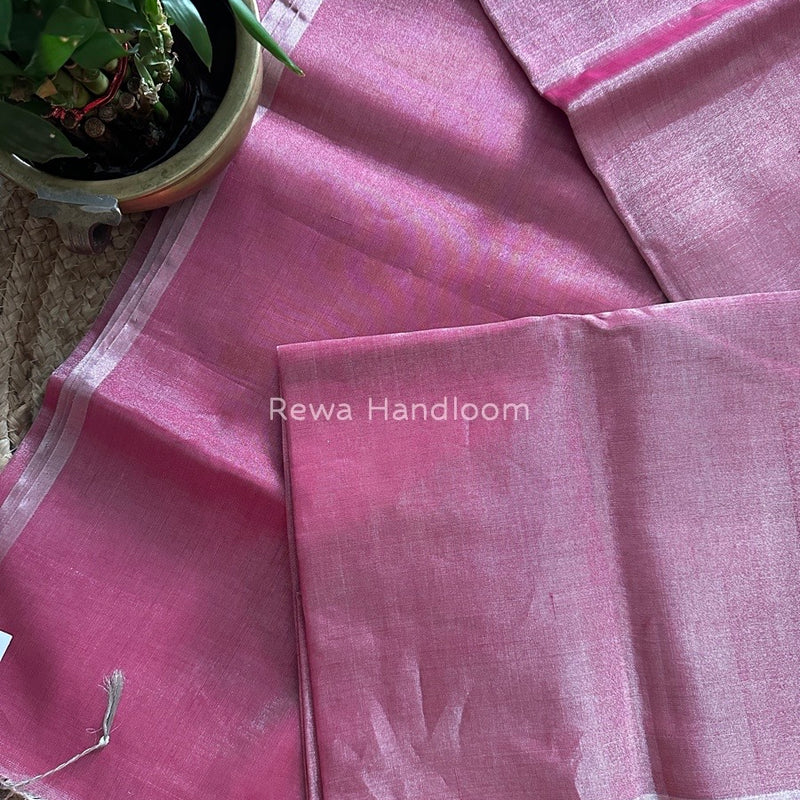 Maheshwari Rani Pink Silver Tissue Saree TSS08