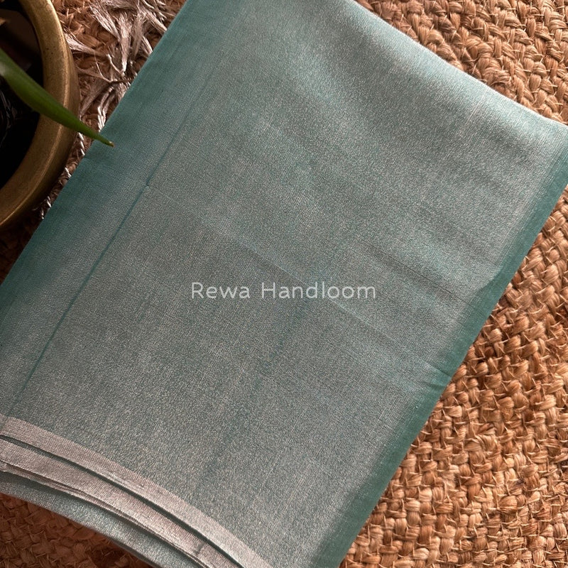 Maheshwari Aqua Green Silver Tissue Saree TSS07
