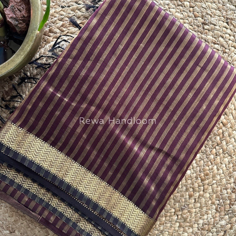 Maheshwari Maroon Tissue Silk Saree TZLS018