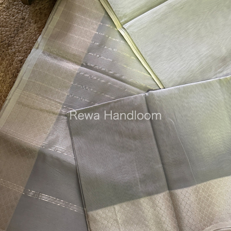 Maheshwari Grey Silver Zari Saree SGB18