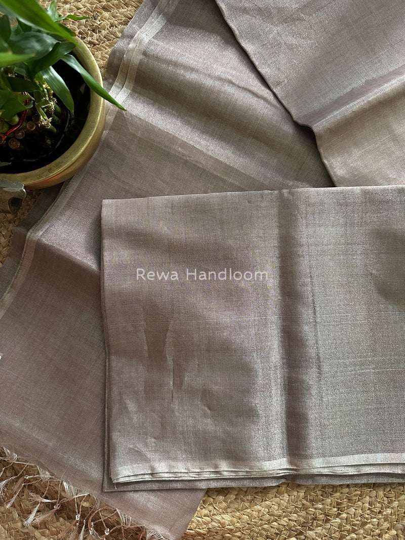 Maheshwari Onion Pink Silver Tissue Saree TSS06