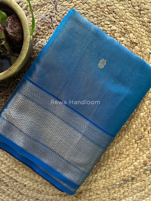 Maheshwari Blue Tissue Butti Saree TBBS069