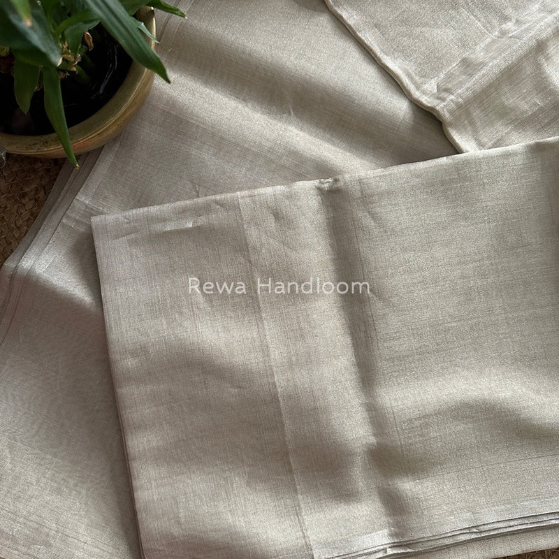 Maheshwari Beige Silver Tissue Saree TSS01