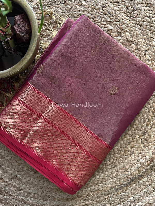 Maheshwari Magenta Tissue Butti Saree TBBS065