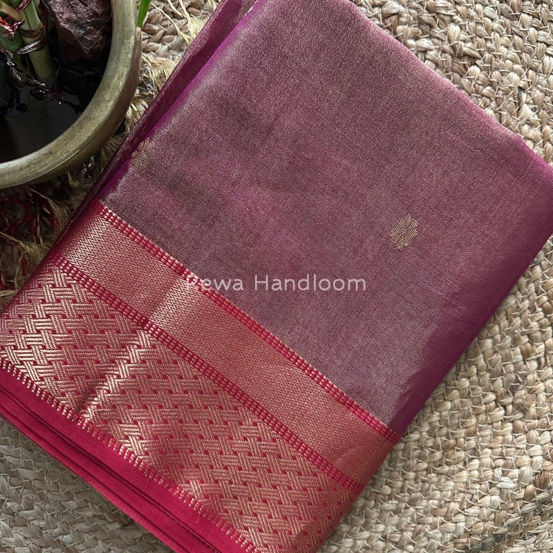 Maheshwari Magenta Tissue Butti Saree TBBS065