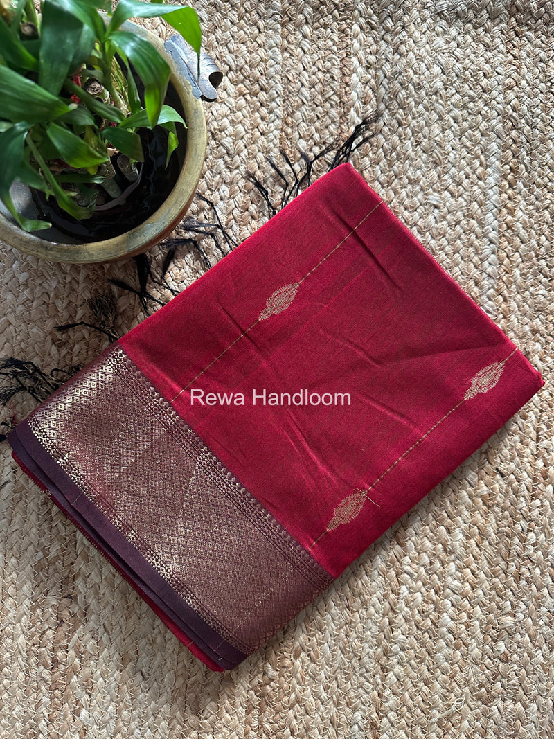 Maheshwari Maroon Shaded Butti Saree SBBS022
