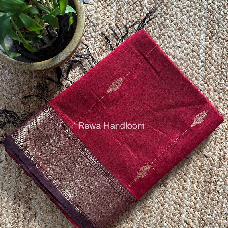 Maheshwari Maroon Shaded Butti Saree SBBS022