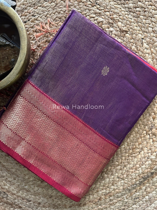 Maheshwari Purple Tissue Butti Saree TBBS072
