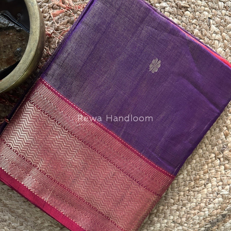 Maheshwari Purple Tissue Butti Saree TBBS072
